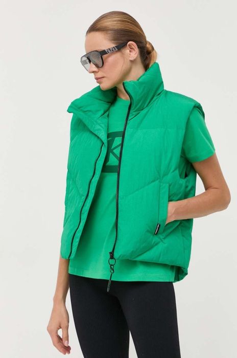 Пухова безрукавка Karl Lagerfeld жіночий колір зелений зимовий (3351592)