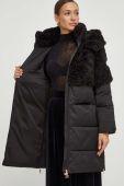 Куртка Elisabetta Franchi жіноча колір чорний зимова oversize