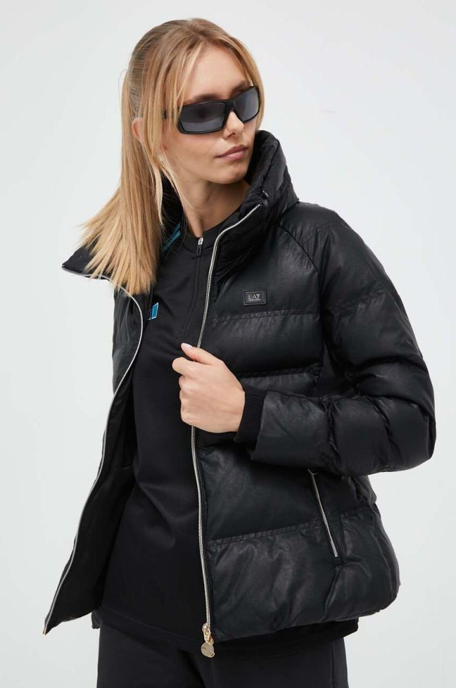 Куртка EA7 Emporio Armani жіноча колір чорний зимова (3446314)