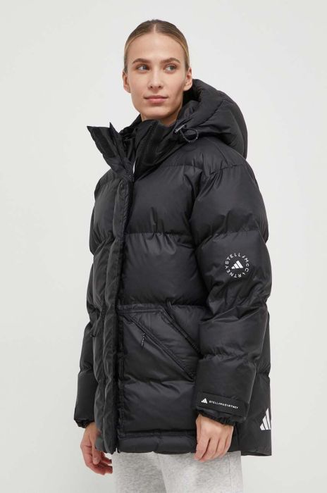 Куртка adidas by Stella McCartney жіноча колір чорний зимова oversize