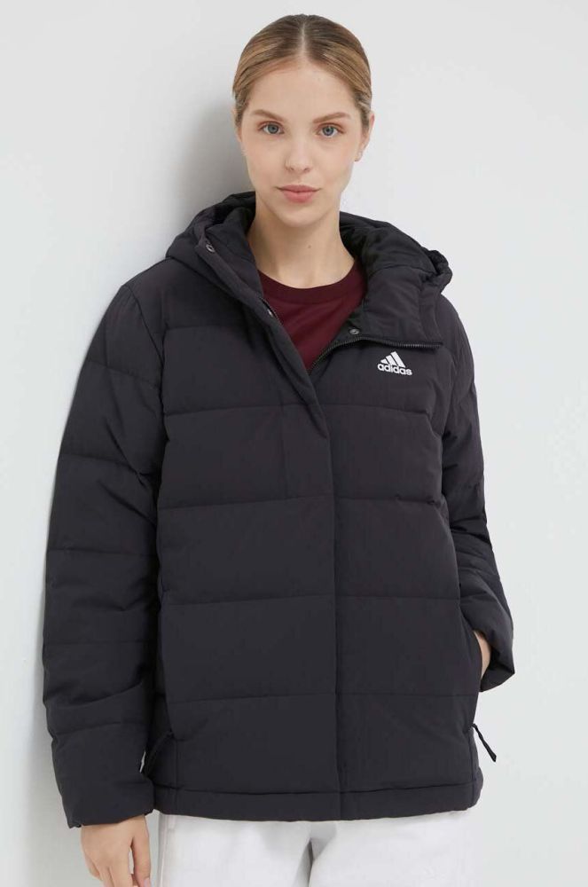 Пухова куртка adidas жіноча колір чорний зимова (3302841)