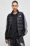 Пухова безрукавка adidas жіночий колір чорний перехідний