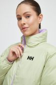 Двостороння куртка Helly Hansen жіноча колір фіолетовий зимова oversize (3571324)