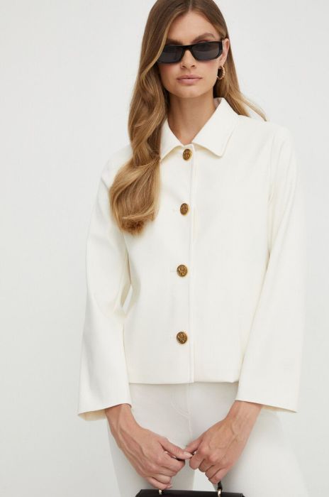 Піджак з домішкою вовни Red Valentino колір бежевий однобортний однотонна (3550508)