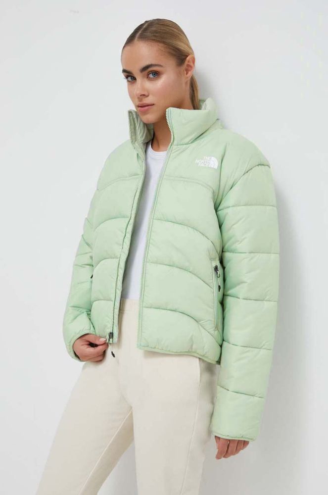 Куртка The North Face жіноча колір зелений зимова (3592913)