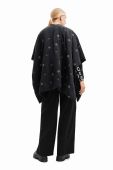 Пончо Desigual жіночий колір чорний перехідна oversize