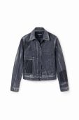 Джинсова куртка Desigual жіноча колір сірий перехідна