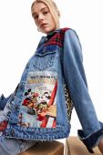 Джинсова куртка Desigual x Disney жіноча перехідна колір блакитний