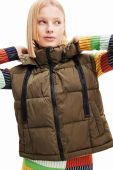 Куртка Desigual жіноча колір коричневий зимова oversize