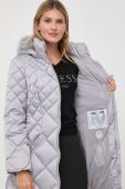 Пухова куртка Guess жіноча колір сірий зимова