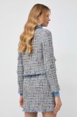 Піджак з домішкою вовни Luisa Spagnoli однобортний візерунок колір блакитний (3473942)
