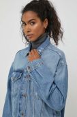 Джинсова куртка Pepe Jeans Turner жіноча перехідна oversize колір блакитний