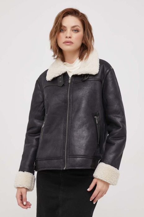 Куртка Pepe Jeans жіноча колір чорний перехідна oversize (3609763)