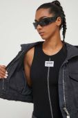 Джинсова куртка Moschino Jeans жіноча колір чорний перехідна