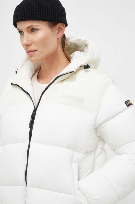 Куртка Napapijri жіноча колір бежевий перехідна