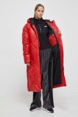 Куртка Didriksons жіноча колір червоний зимова oversize