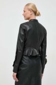 Шкіряна куртка Pinko жіноча колір чорний перехідна (3588420)