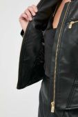 Шкіряна куртка Pinko жіноча колір чорний перехідна (3588420)