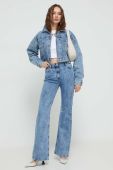Джинсова куртка Moschino Jeans жіноча перехідна oversize колір блакитний (3492803)