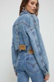 Джинсова куртка Moschino Jeans жіноча перехідна oversize колір блакитний (3492803)