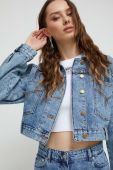 Джинсова куртка Moschino Jeans жіноча перехідна oversize колір блакитний (3492803)