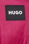 Куртка HUGO жіноча колір рожевий зимова oversize