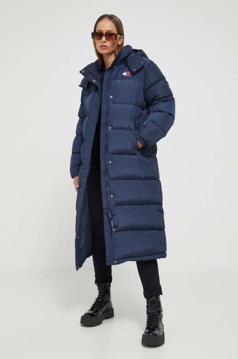 Пухова куртка Tommy Jeans жіноча колір синій зимова (3504075)