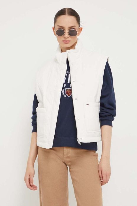 Безрукавка Tommy Jeans жіночий колір бежевий перехідний