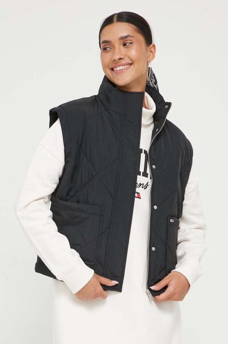 Безрукавка Tommy Jeans жіночий колір чорний перехідний