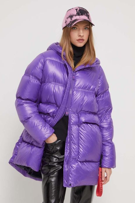 Пухова куртка After Label жіноча колір фіолетовий зимова (3567389)
