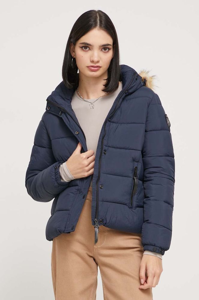 Куртка Superdry жіноча колір синій зимова (3602104)