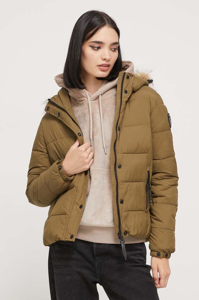 Куртка Superdry жіноча колір зелений перехідна (3605768)
