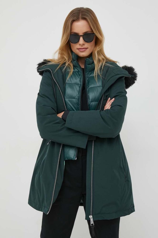 Куртка Dkny жіноча колір зелений перехідна (3574992)