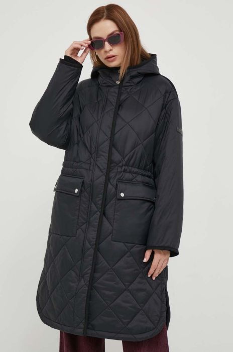 Куртка Dkny жіноча колір чорний перехідна (3559691)