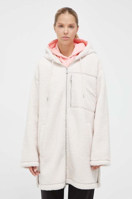 Куртка Dkny жіноча колір бежевий перехідна oversize