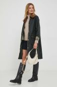 Куртка Barbour жіноча колір зелений перехідна oversize