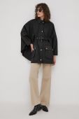 Пончо Barbour жіночий колір чорний перехідна oversize