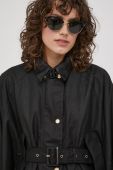 Пончо Barbour жіночий колір чорний перехідна oversize