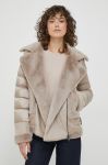 Пухова куртка Hetrego жіноча колір бежевий перехідна