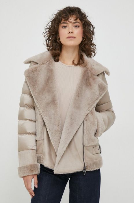 Пухова куртка Hetrego жіноча колір бежевий перехідна