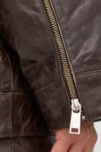 Шкіряна куртка Gestuz жіноча колір коричневий перехідна (3617859)