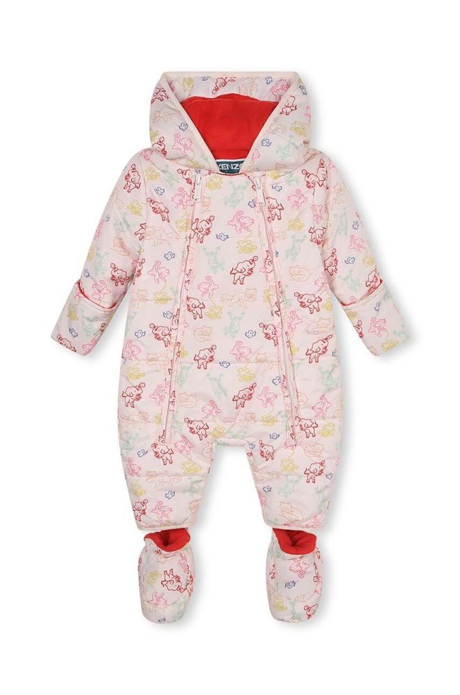 Дитячий зимовий комбінезон Kenzo Kids колір рожевий