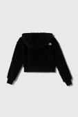 Дитяча кофта The North Face G SUAVE OSO F/Z HOODED JACKET колір чорний з капюшоном однотонна