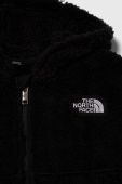 Дитяча кофта The North Face G SUAVE OSO F/Z HOODED JACKET колір чорний з капюшоном однотонна