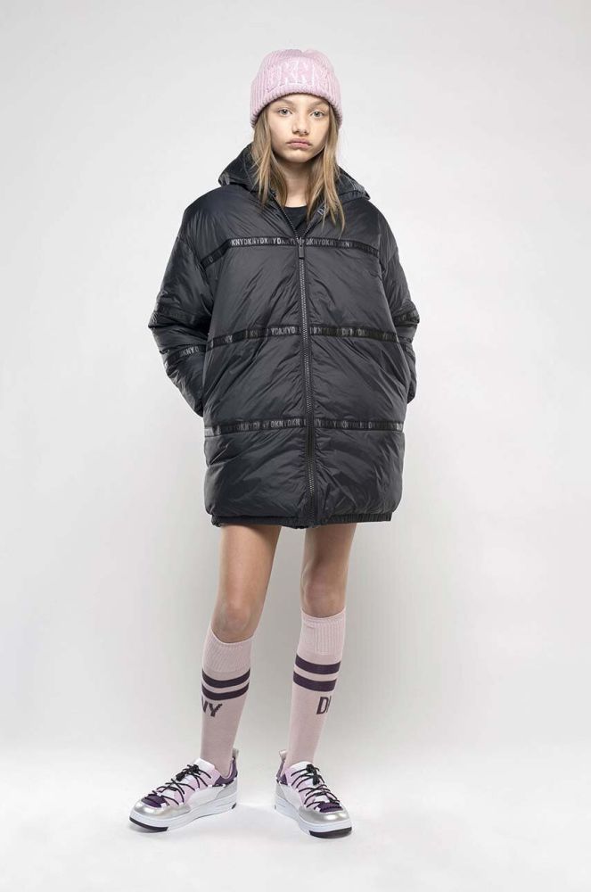 Дитяча двостороння куртка Dkny колір чорний (3458789)