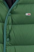 Пухова безрукавка Tommy Jeans чоловічий колір зелений перехідний