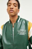 Куртка-бомбер Tommy Jeans чоловічий колір зелений перехідна oversize