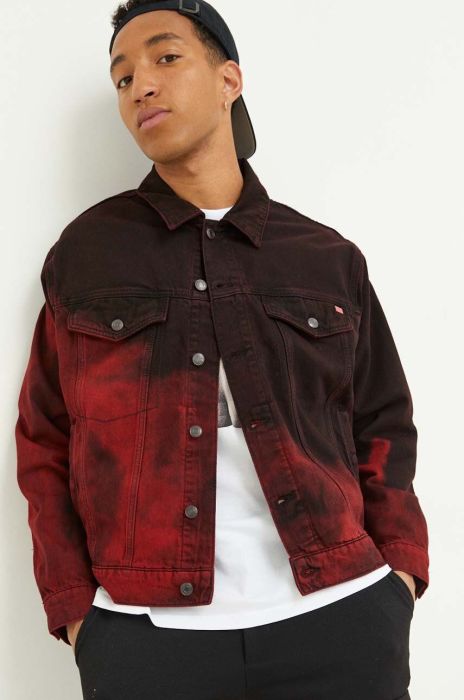 Джинсова куртка HUGO чоловіча перехідна колір барвистий (3369712)