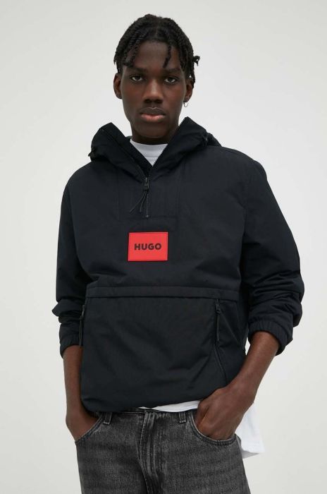 Куртка HUGO чоловіча колір чорний перехідна (3385889)