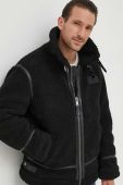 Куртка Alpha Industries B3 Teddy чоловіча колір чорний перехідна oversize